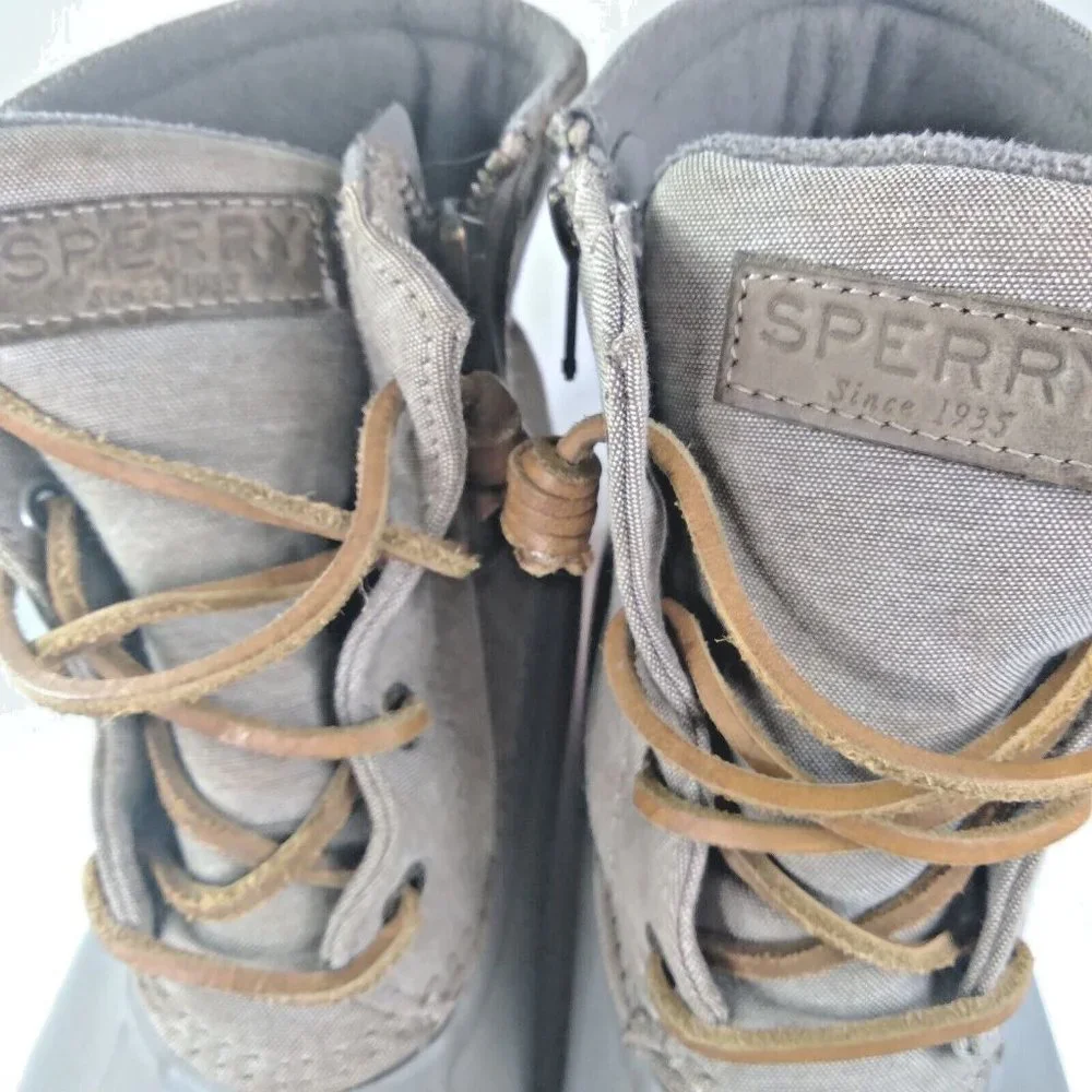 Sperry Saltwater Womens 8.5 M Waterproof Snow Duck‎ Rubber Boots Gray STS…